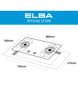 ELBA 86CM DOUBLE BURNER GAS COOKER EBH-9920
