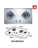 ELBA DOUBLE BURNER STAINLESS STEEL HOB EBH-M8962(SS)