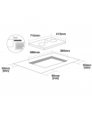 ELBA 3BURNER BUILT IN CERAMIC COOKER ECHQ7033ST(BK)