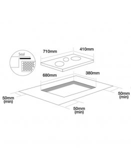 ELBA 3BURNER BUILT IN CERAMIC COOKER ECHQ7033ST(BK)