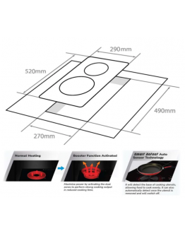 ELBA BUILT IN DOMINO INDUCTION COOKER EDIC-Q3092ST(BK)