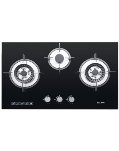 ELBA 3BURNER BUILT IN GLASS HOB EGH-K8843G(BK)