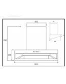 ELBA 200M3/HR DESIGNER HOOD EH-R9898ST(GR)