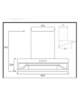 ELBA 200M3/HR DESIGNER HOOD EH-R9898ST(GR)
