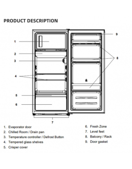 ELBA 185L SINGLE DOOR FRIDGE ER-N1854(SV)