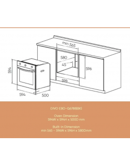 ELBA 75L BUILT IN OVEN EBO-Q6788(BK)