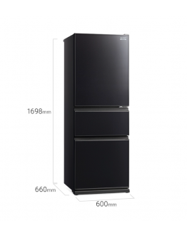 MITSUBISHI 370L 3DOOR INVERTER REFRIGERATO (GLASS BRILLIANT BLACK) MR-CGX41EN-GBK-ML